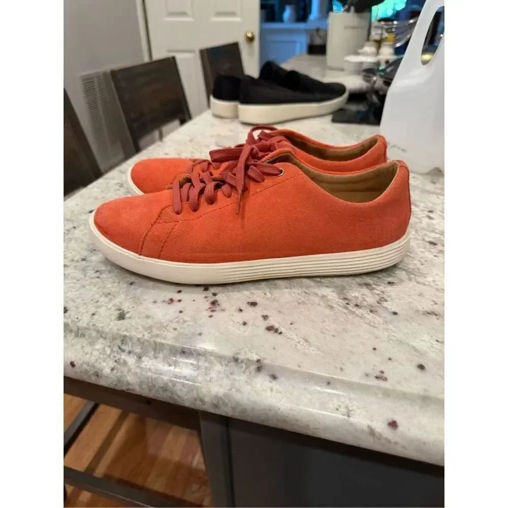Cole Haan Grand 0.S Orange Suede Sneakers sz 10-1/2